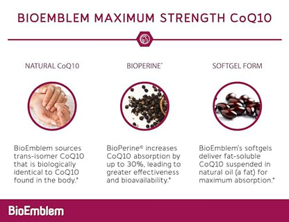 Vitaminas BioEmblem B Complejo y CoQ10 en cápsulas blandas 200 mg