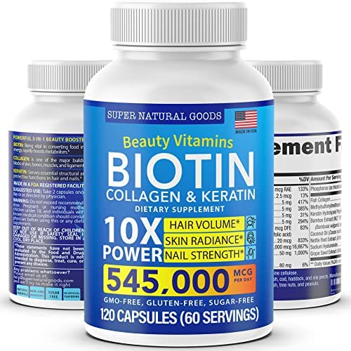 Vitaminas Biotina Colágeno Queratina Super Natural Goods
