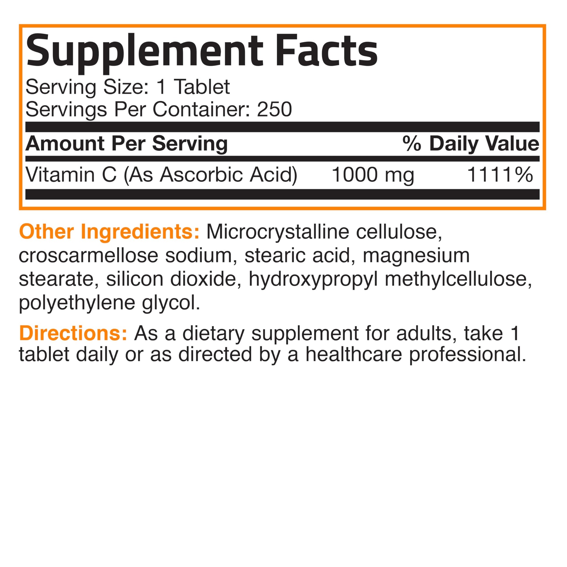 Vitaminas Bronson ácido ascórbico 1000mg tabletas