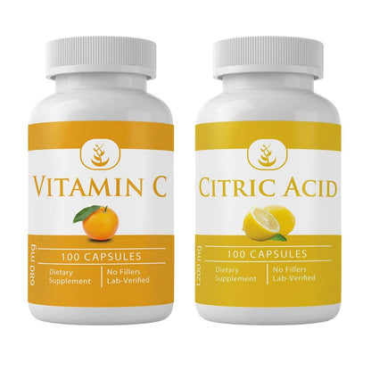 Vitaminas C y ácido cítrico Pure Original Ingredients cápsulas