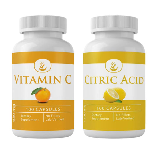 Vitaminas C y ácido cítrico Pure Original Ingredients cápsulas