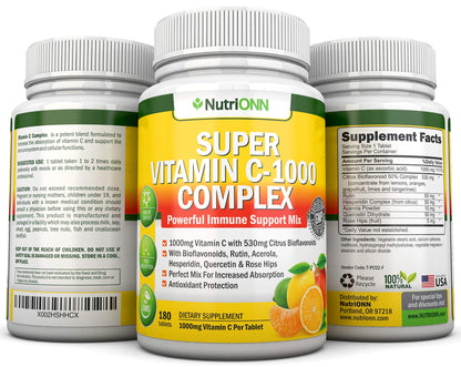 Vitaminas C con extractos naturales para piel y salud integral