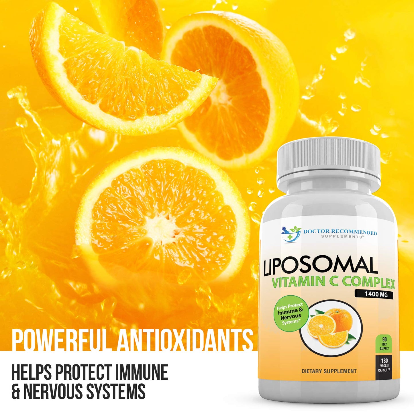 Vitaminas C Liposomal 1400 mg Dr Recommended para soporte inmunológico