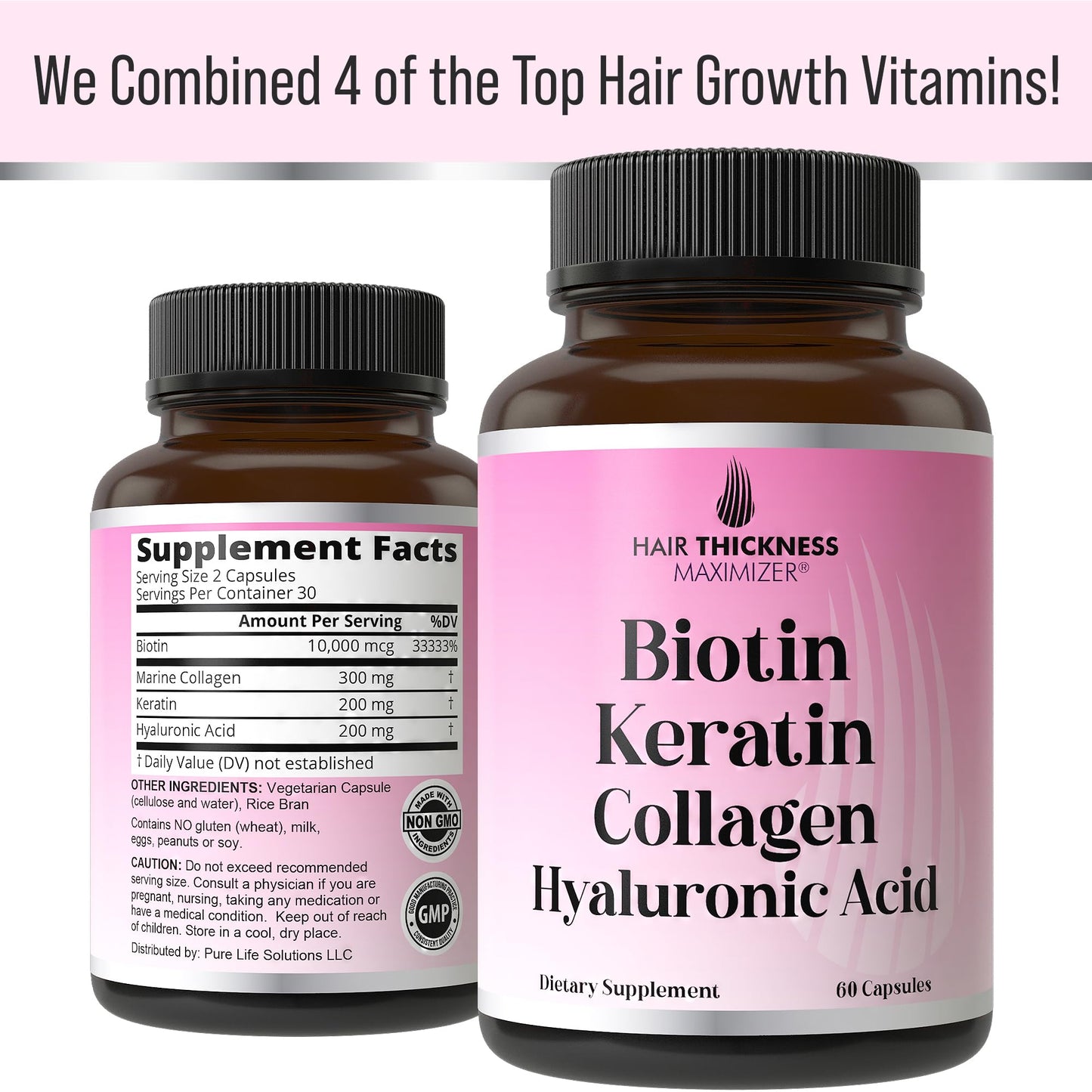 Vitaminas cabello crecimiento y grosor fácil de tomar cápsulas