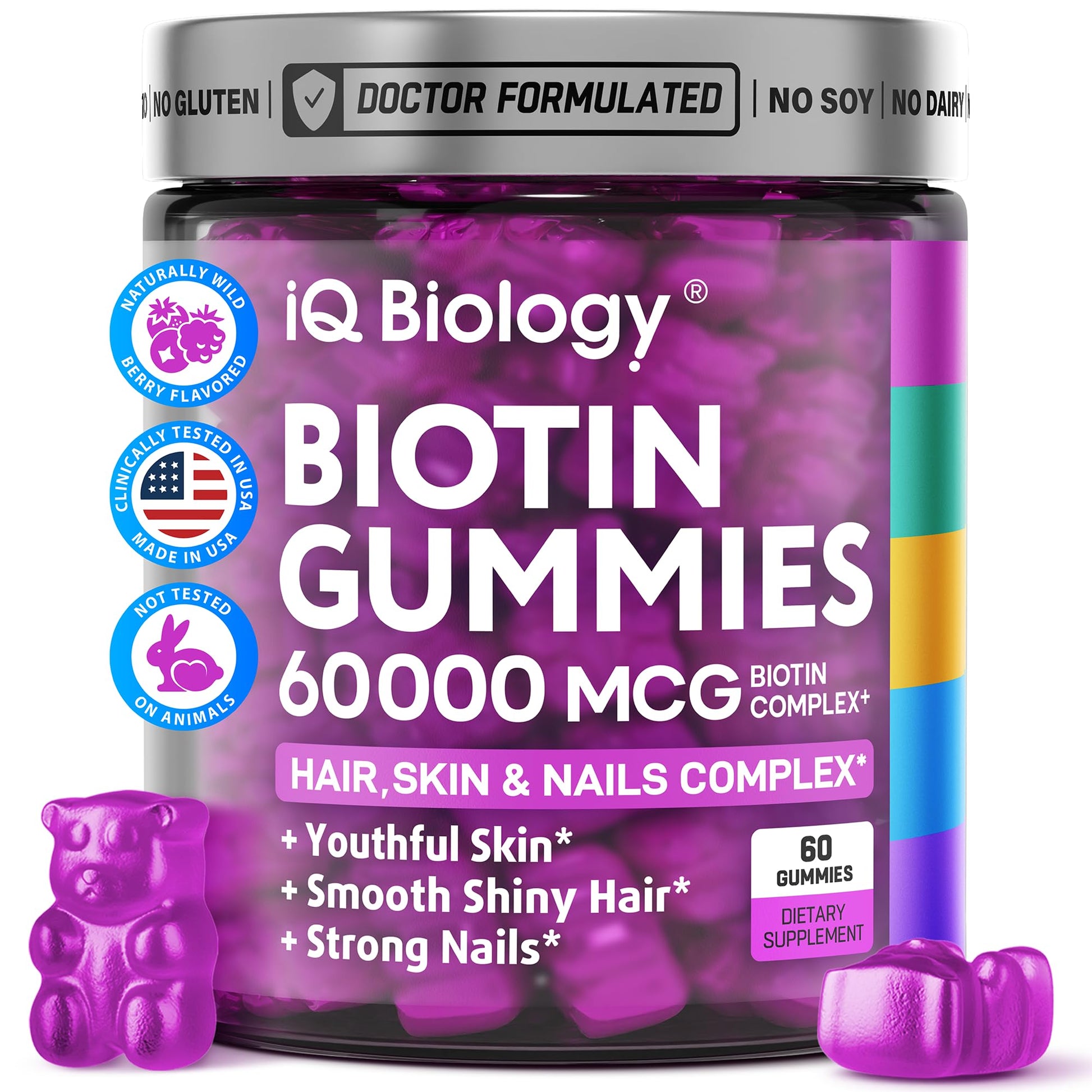 Vitaminas para cabello piel uñas efecto doble IQ BIOLOGY