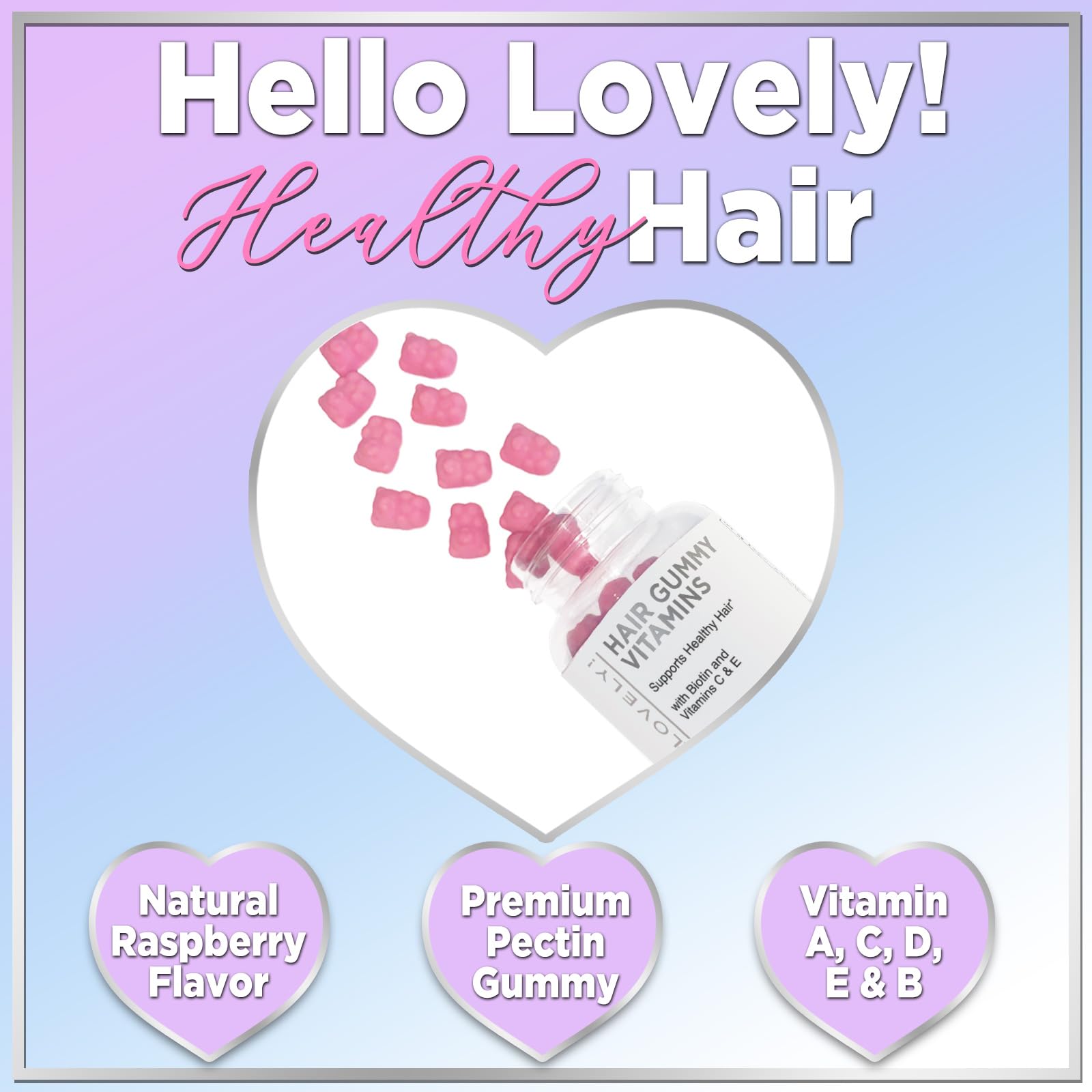 Vitaminas para cabello, piel y uñas en gomitas Hello Lovely