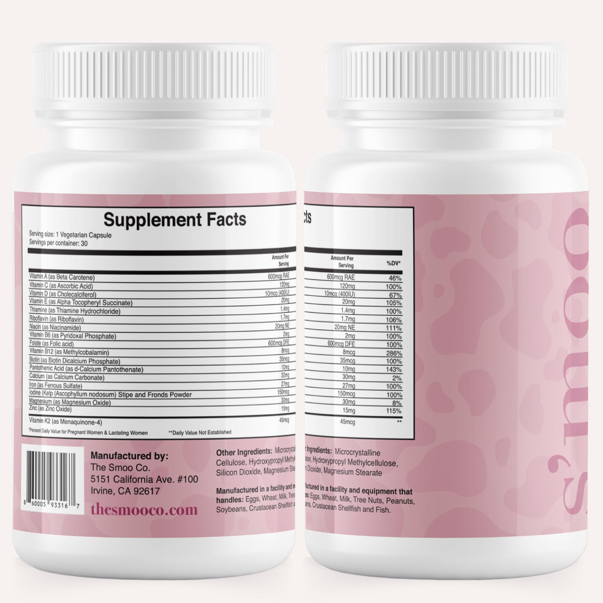 Vitaminas con calcio y magnesio para embarazo saludable