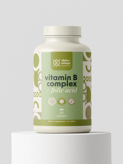 Vitaminas Complejo B Alpha & Omega Nutrition frasco 60 tabletas