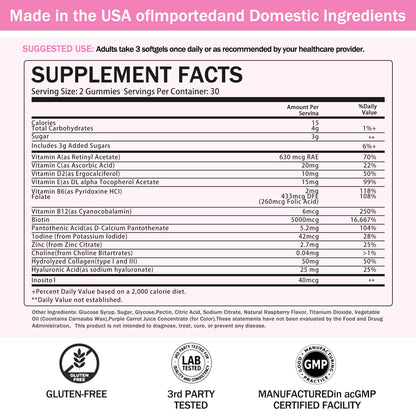Vitaminas de crecimiento capilar Montue de origen vegano.