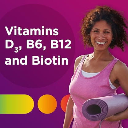 Vitaminas D3,B6 y B12 en gomitas para mujeres