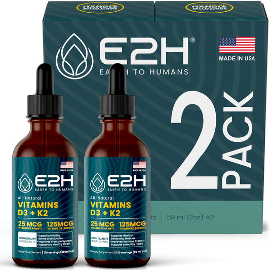 Vitaminas d3 y k2 e2h earth to humans gotas líquidas