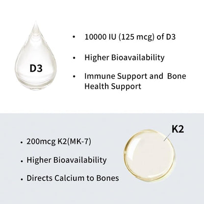 Vitaminas D3 y K2 en formato líquido YOUTHVITA