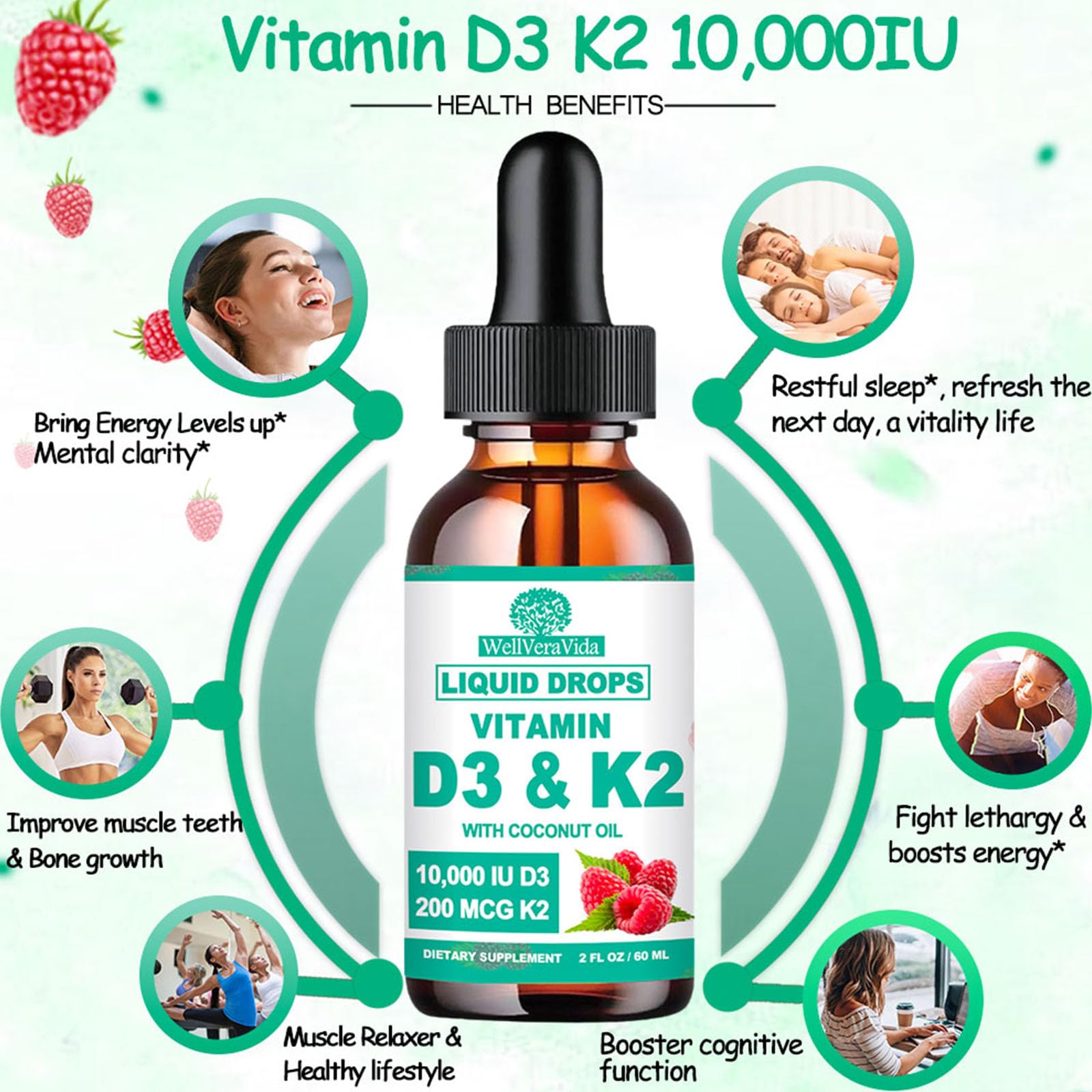 Vitaminas D3 K2 con magnesio y zinc para mejor absorción