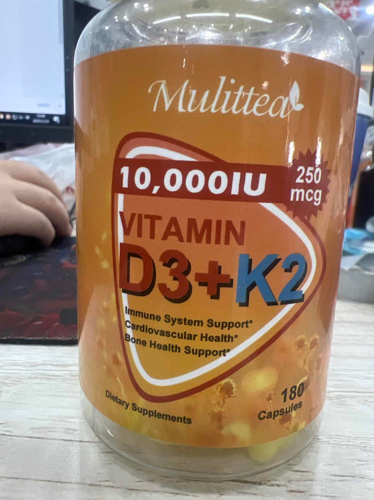 Vitaminas D3 K2 Mulittea para salud ósea cardiovascular 180 cápsulas
