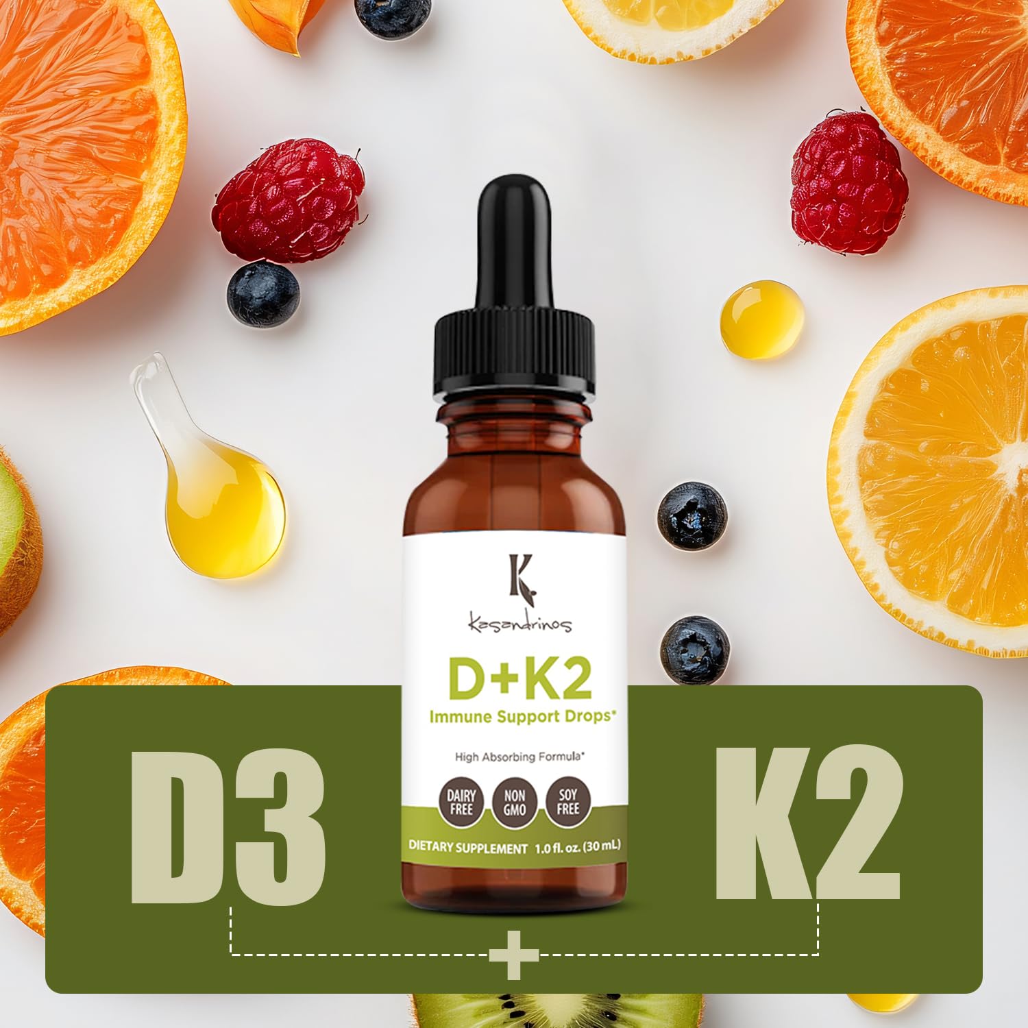 Vitaminas d3 y k2 para piel y uñas marca kasandrinos