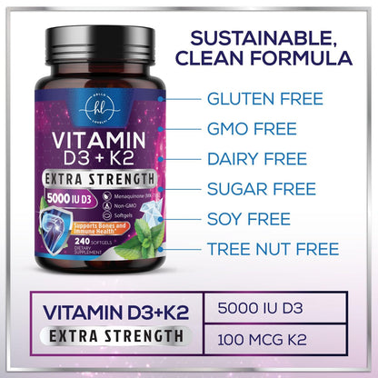 Vitaminas D3 y K2 para salud dental y ósea