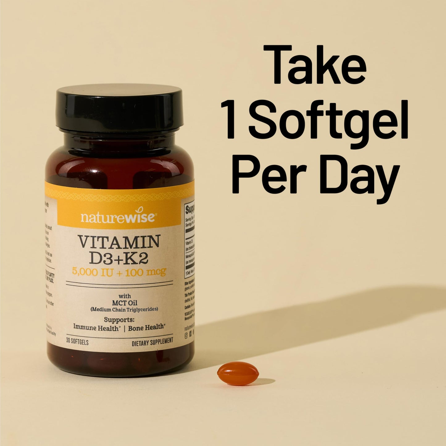 Vitaminas d3 k2 veganas con aceite mct absorción rápida