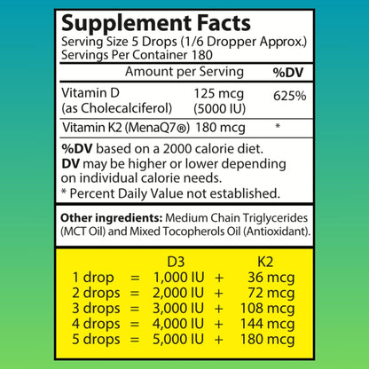 Vitaminas d3 k2 wellwe suplemento líquido sin aditivos
