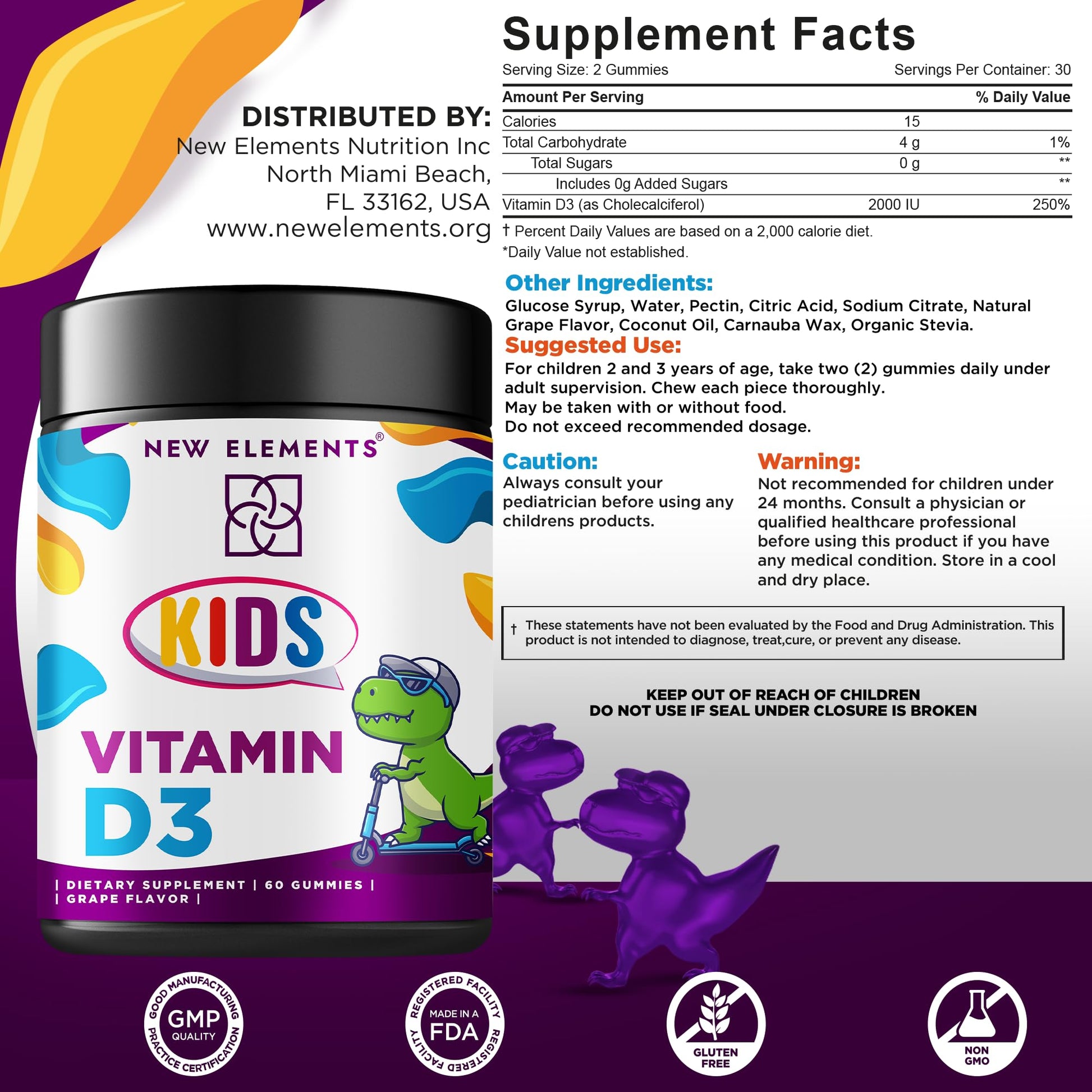 Vitaminas D3 sin azúcar para niños en gomitas