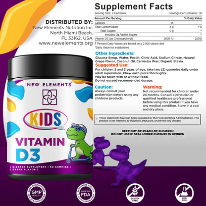 Vitaminas D3 sin azúcar para niños en gomitas