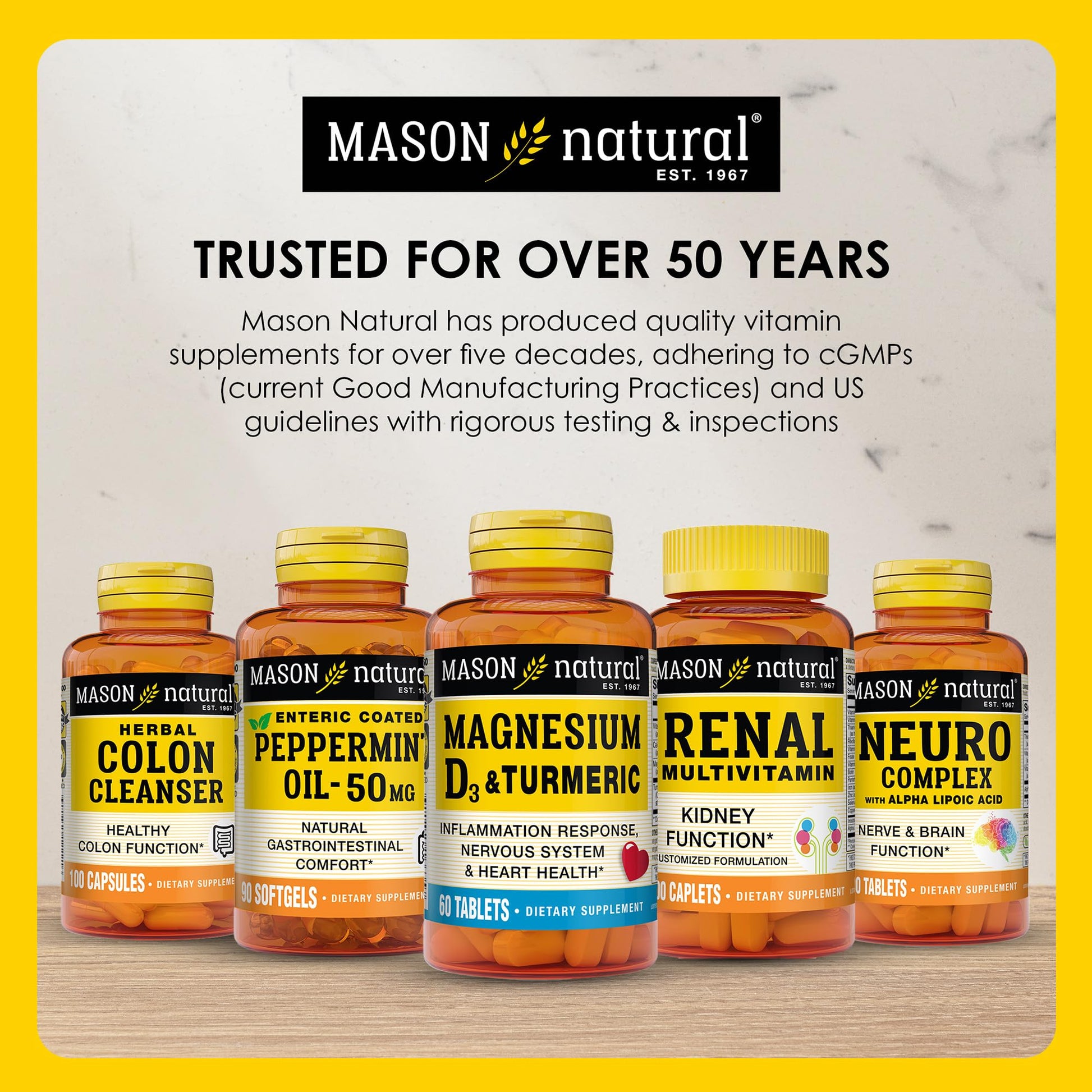 Diversas vitaminas de Mason Natural