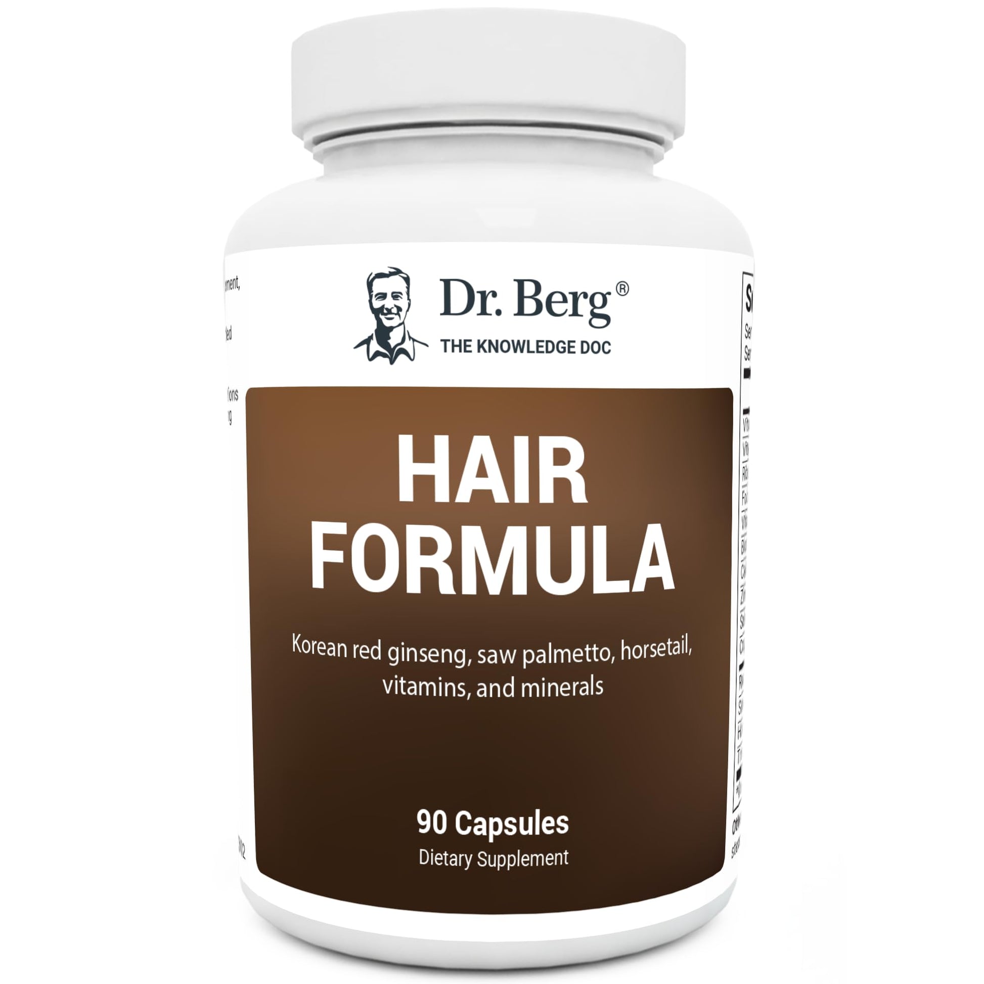 Botella de vitaminas Dr. Berg para cabello y piel