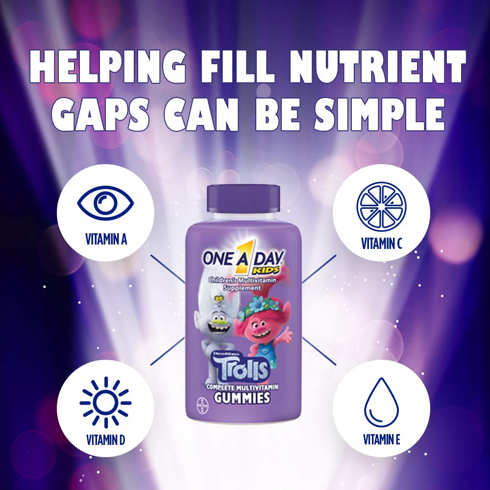 Vitaminas esenciales en gomitas multivitamínicas Trolls