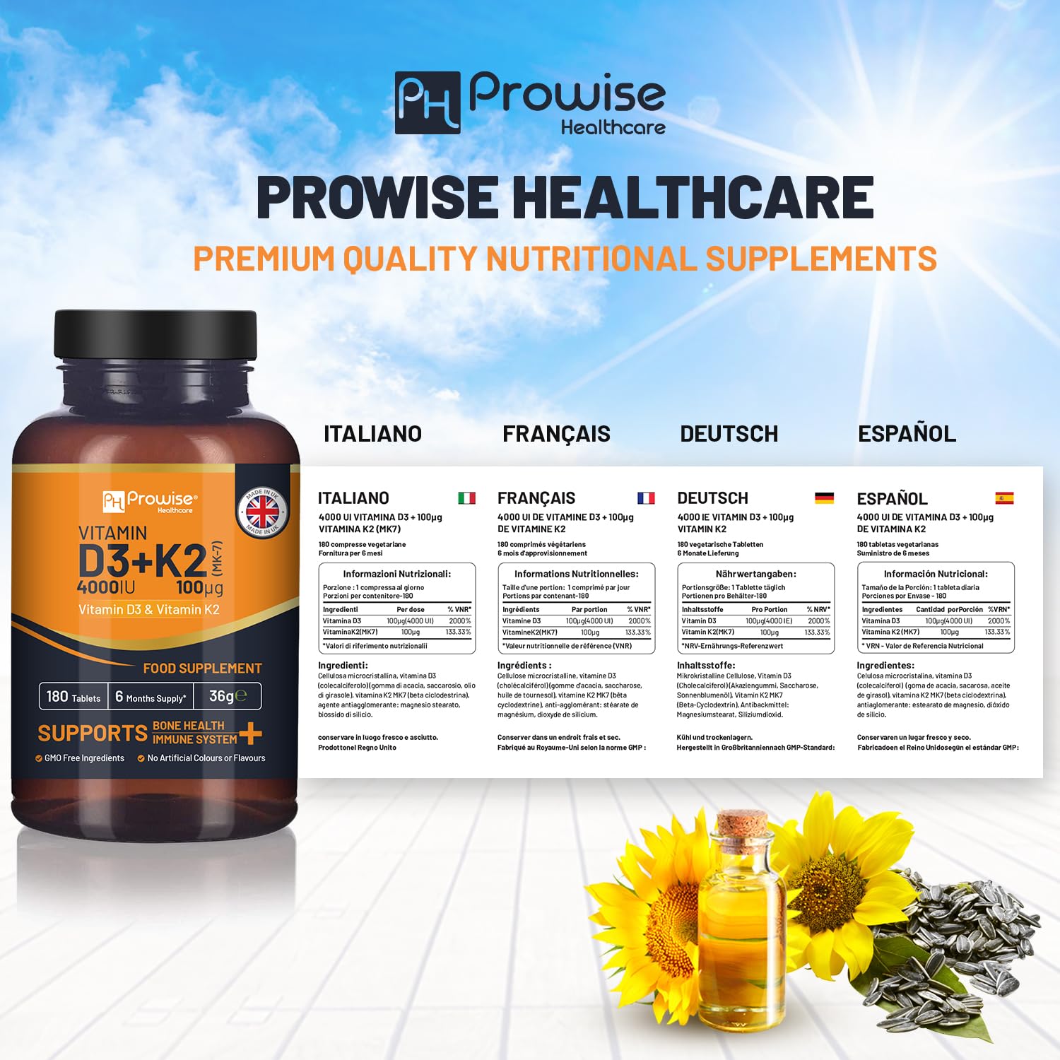 Vitaminas fabricadas en Reino Unido control calidad prowise healthcare