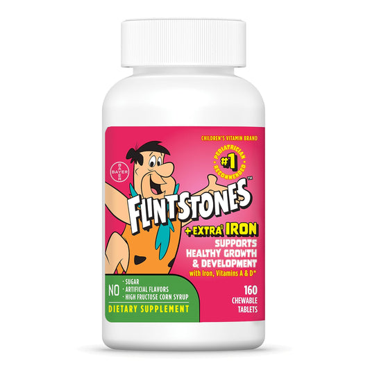 Vitaminas Flintstones masticables para niños con hierro extra, 160 tabletas