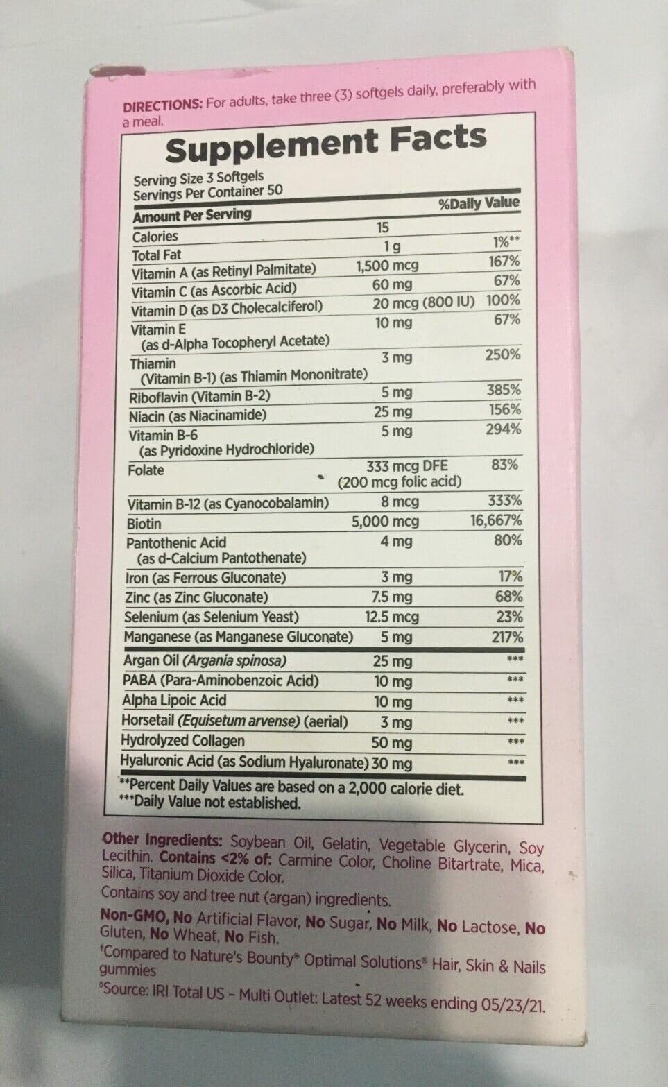 Vitaminas para fortalecer uñas, piel y cabello Nature's Bounty