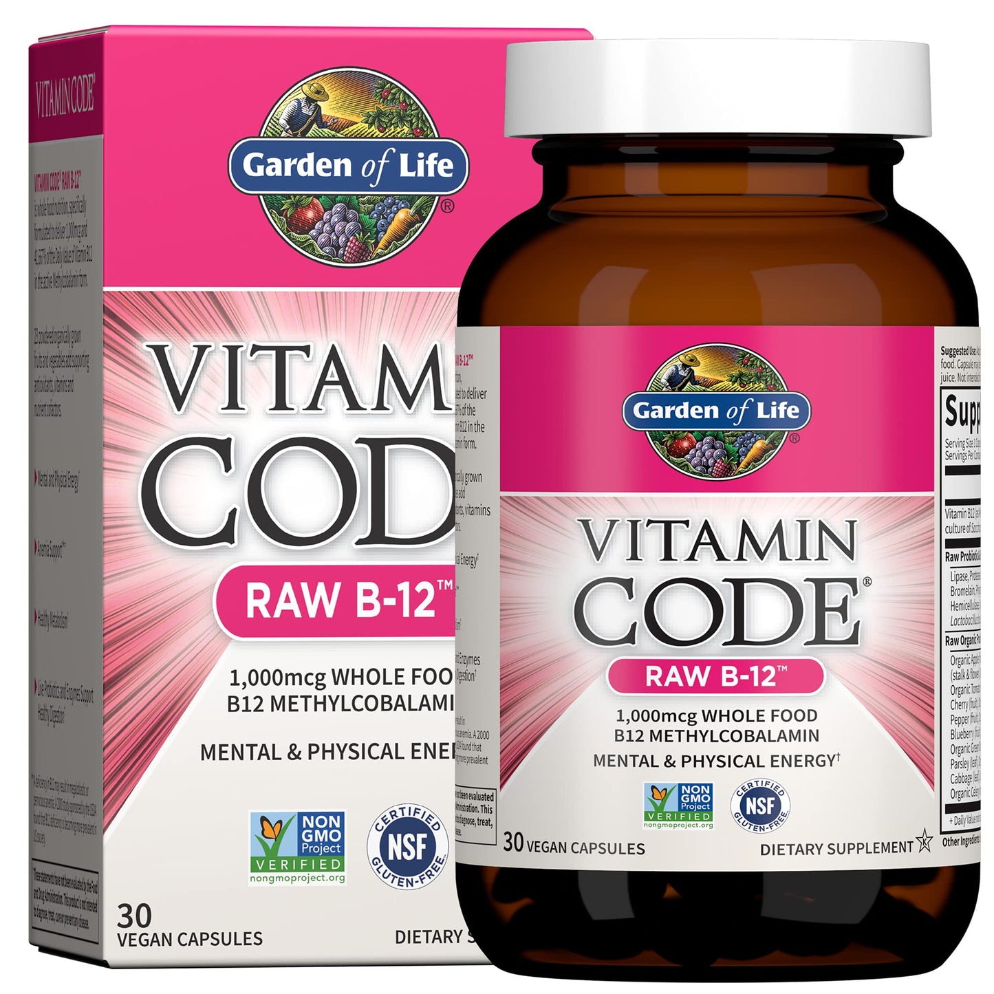 Vitaminas Garden of Life suple básico con vitamina D B12 zinc y vitamina C