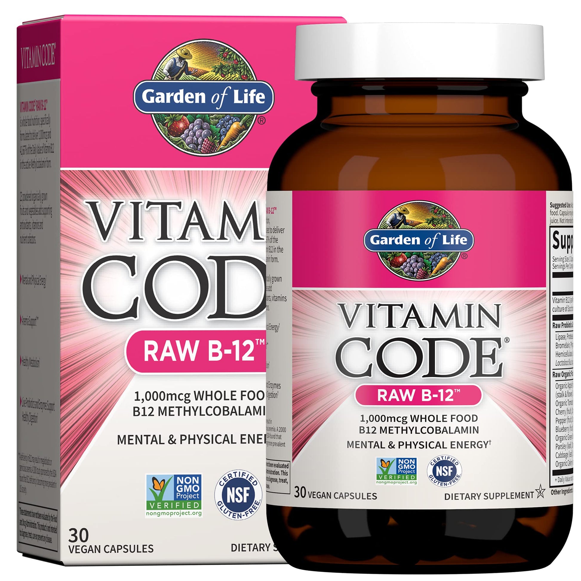Vitaminas Garden of Life suple básico con vitamina D B12 zinc y vitamina C