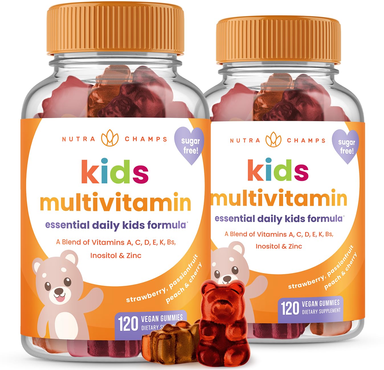 Vitaminas en gominola para niños NutraChamps pack doble