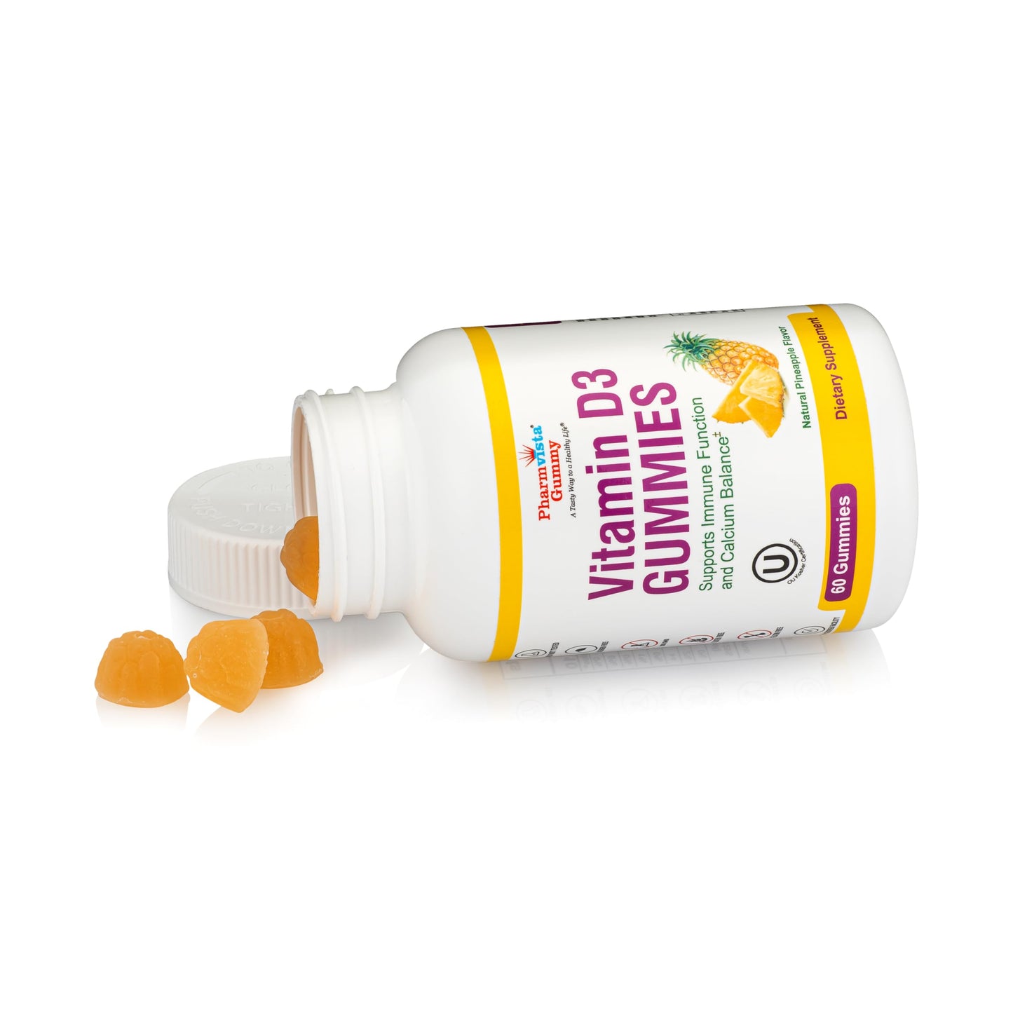 Vitaminas gomitas vitamina d3 sin gelatina ni maíz transgénico