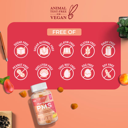 Vitaminas gomosas durazno mango SUKU PMS y menopausia 50 piezas