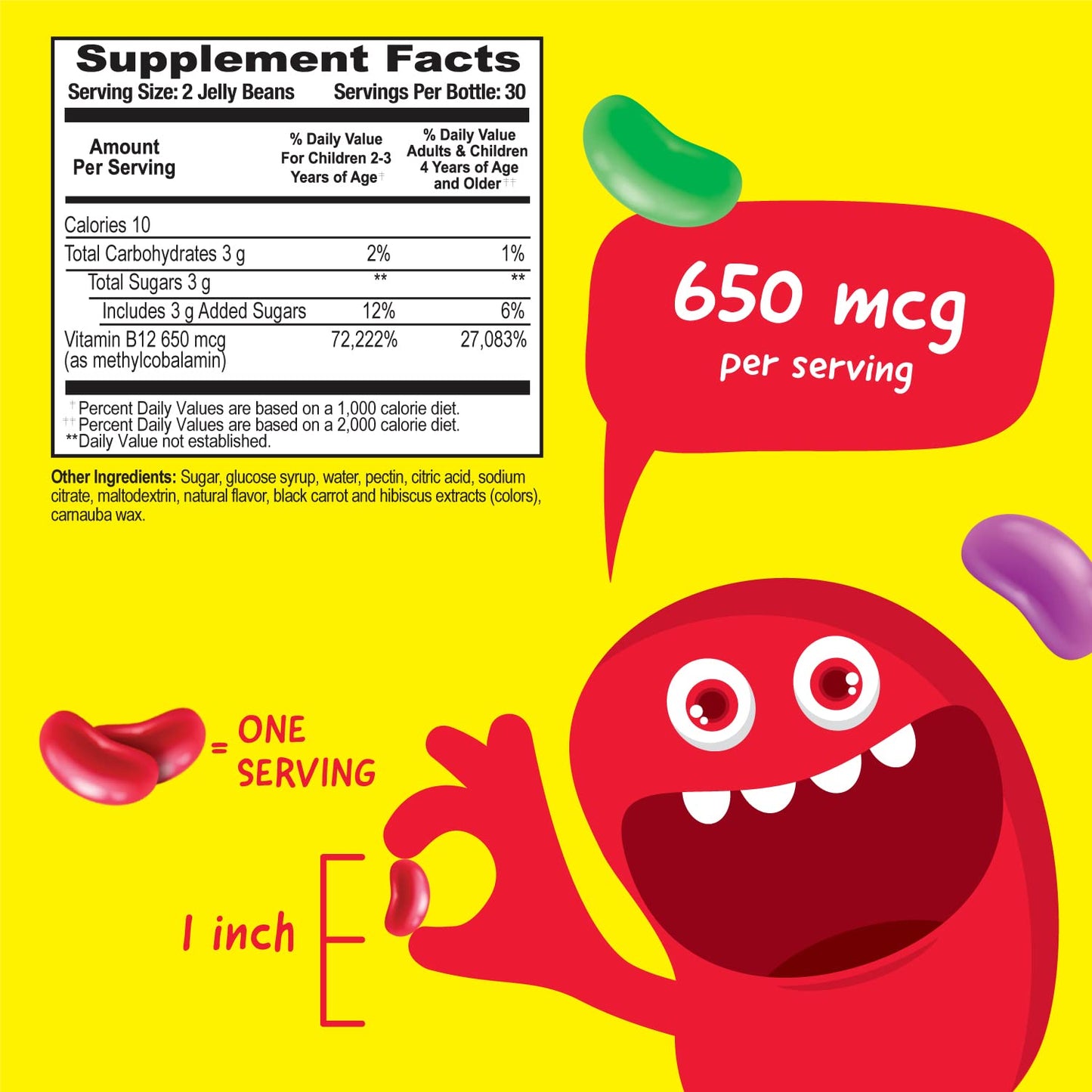 Vitaminas masticables de hierro y vitamina C para niños