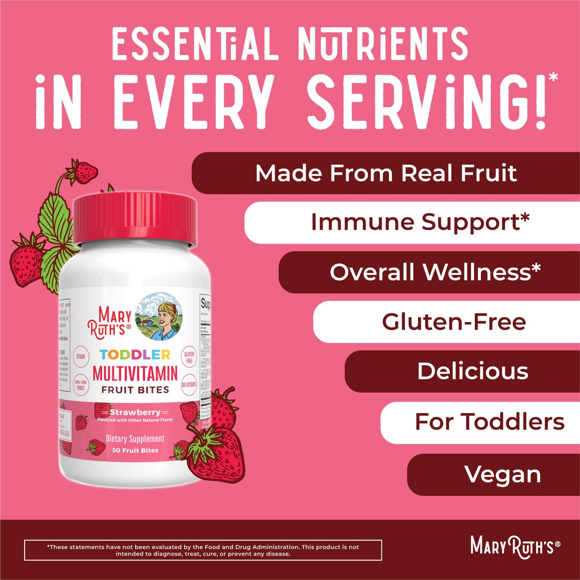 Vitaminas infantiles veganas sin gluten con sabor a frutas para niños