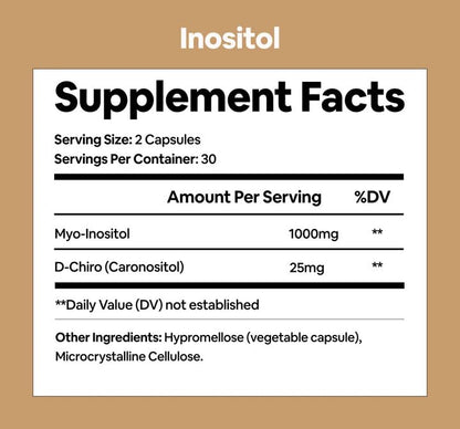 Vitaminas inositol 1000mg myo 25mg d-chiro frasco