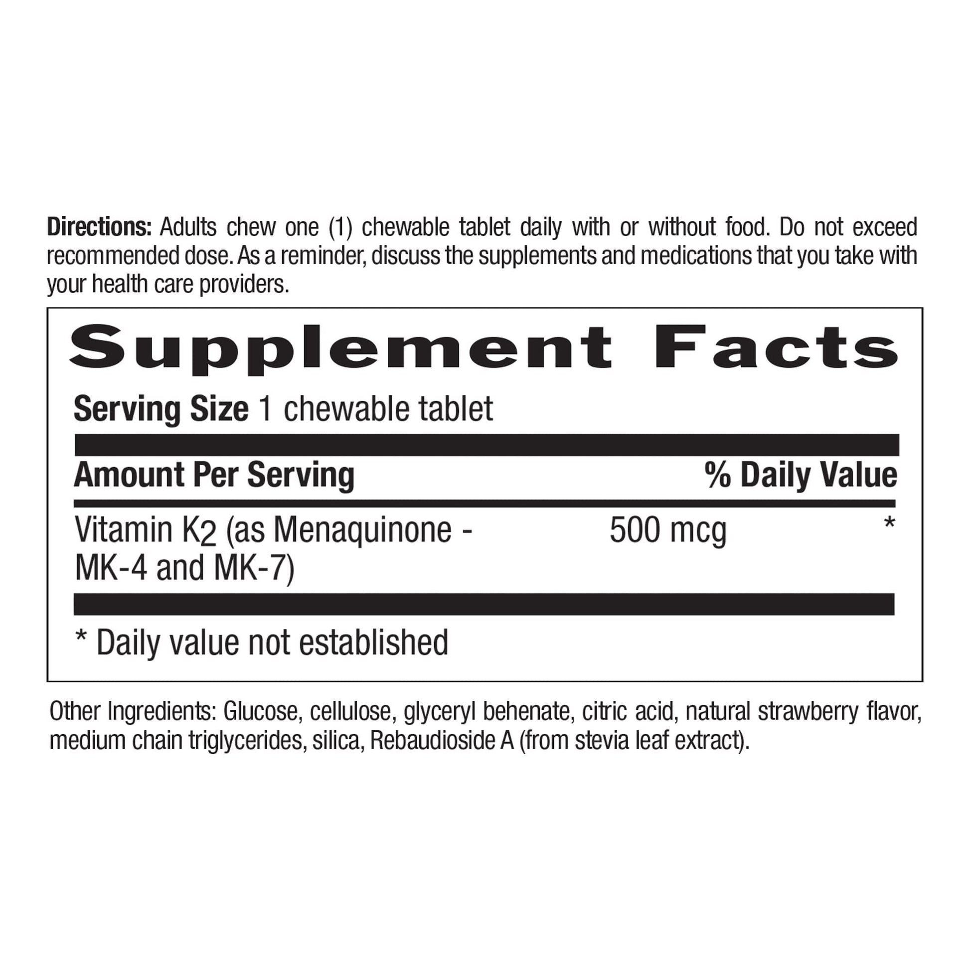 Vitaminas k2 dual mk4 mk7 sabor fresa country life 60 unidades