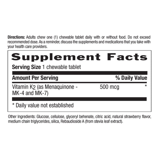 Vitaminas k2 dual mk4 mk7 sabor fresa country life 60 unidades