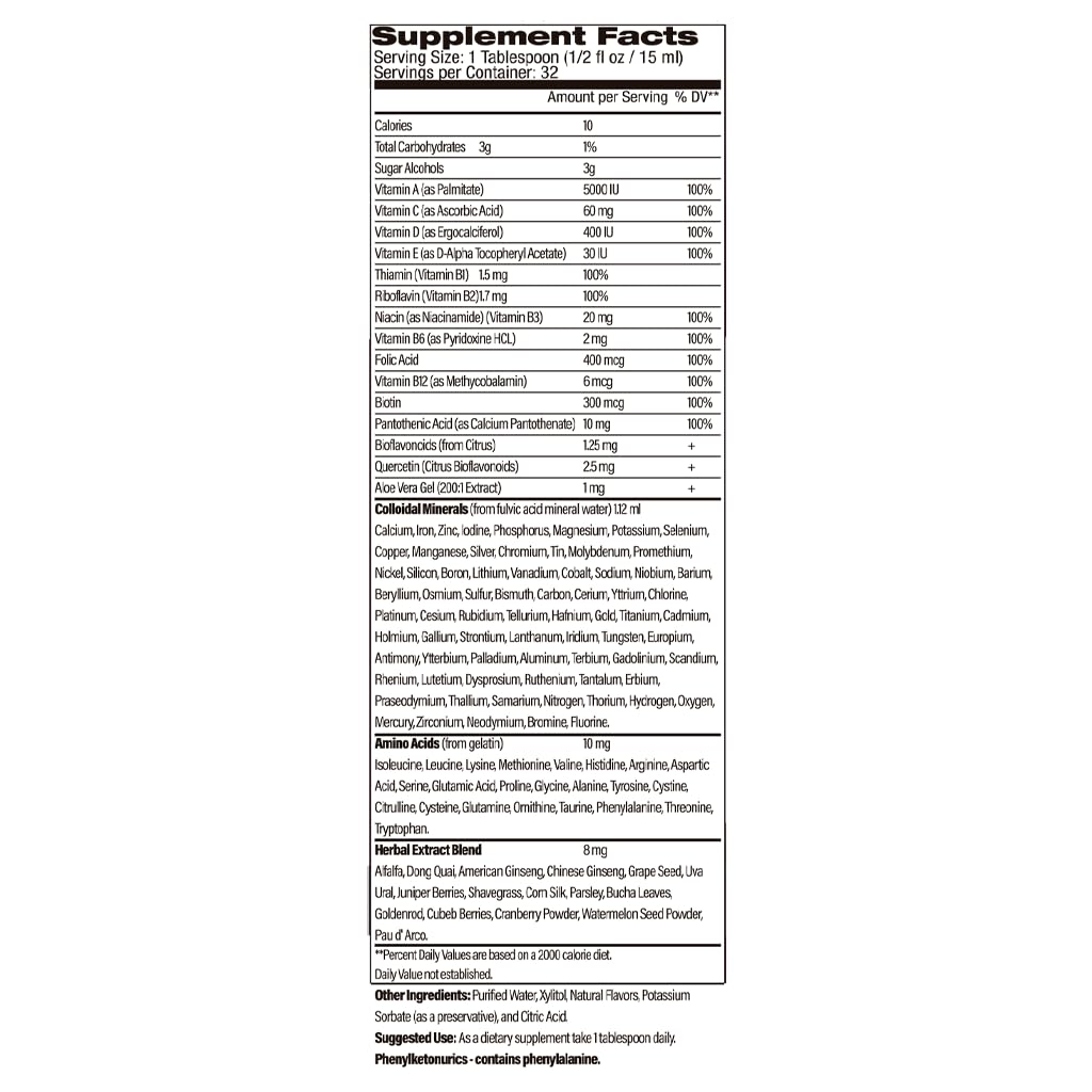 Vitaminas líquidas para mujeres post-cirugía.