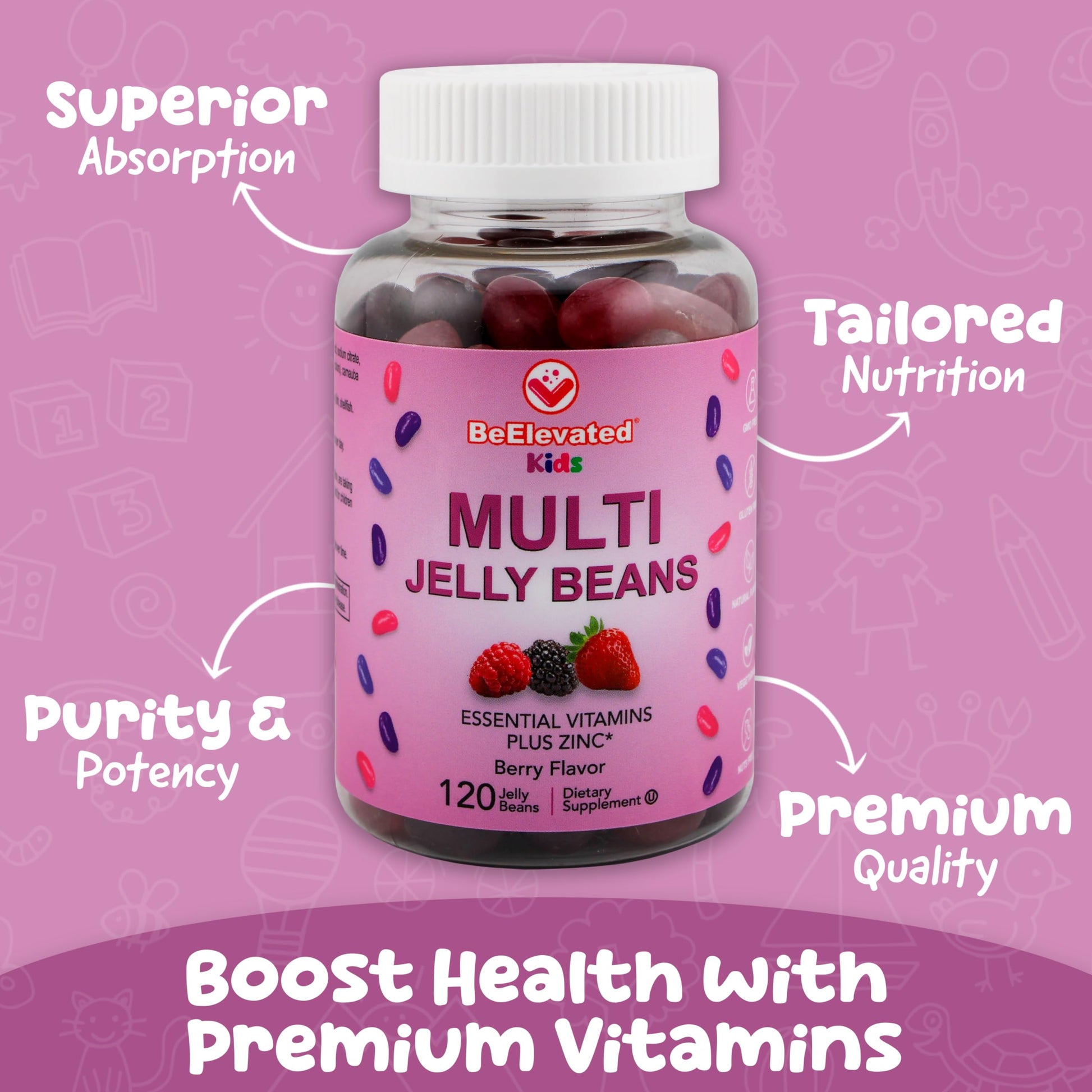Vitaminas masticables BeElevated sin gluten