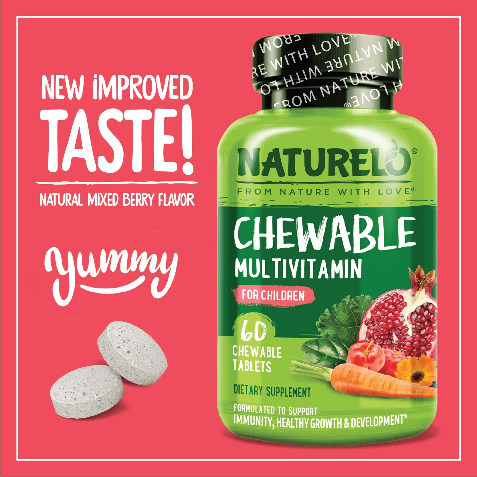 vitaminas masticables cbasede frutas organicias