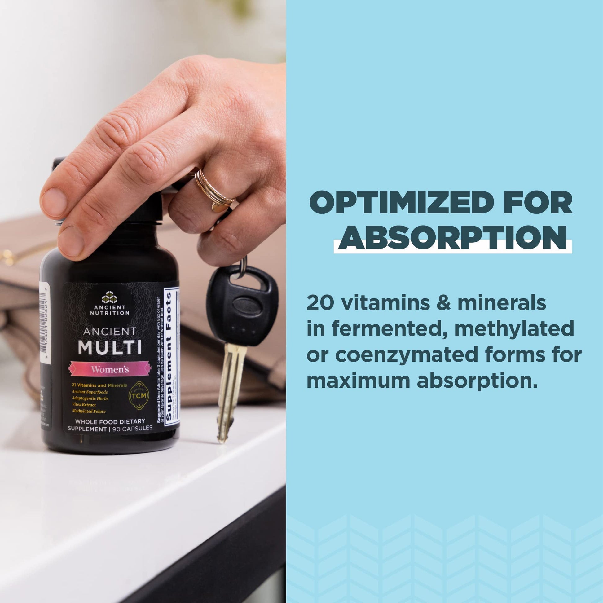 Vitaminas fermentadas y metiladas para mejor absorción