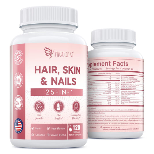 Vitaminas Migcopat para cabello piel uñas 120 cápsulas