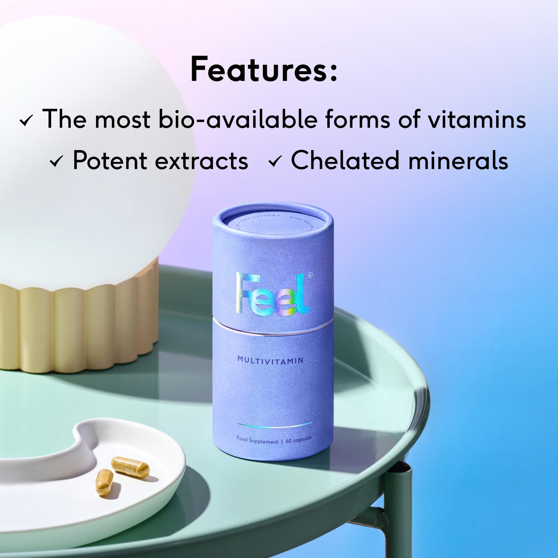 Vitaminas y minerales FEEL Multivitaminas veganas cápsulas