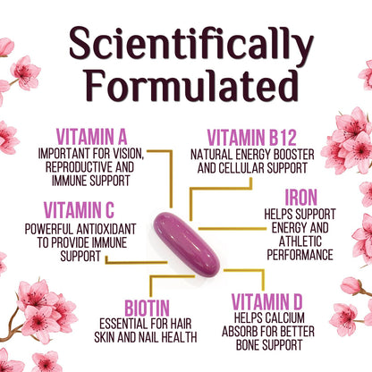 Vitaminas y minerales en multivitaminas para mujeres