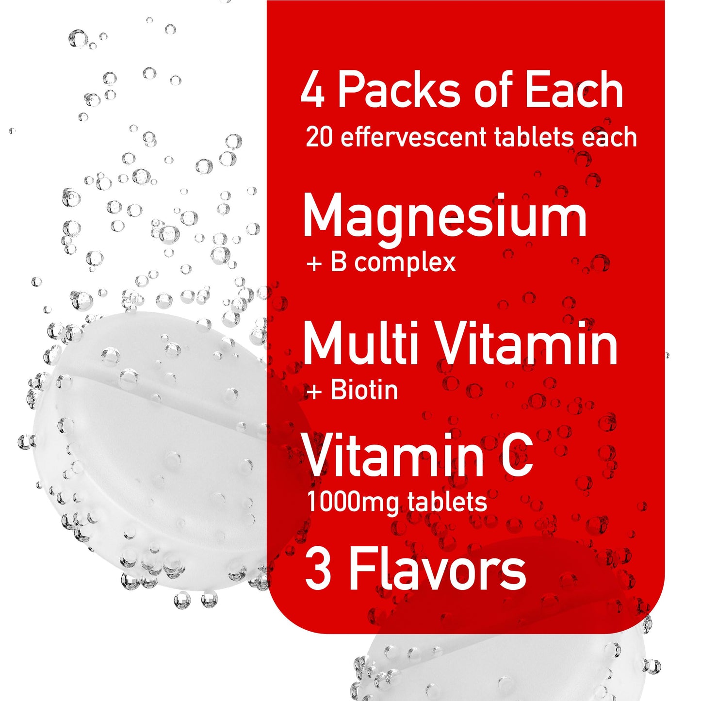 Lista de vitaminas y minerales en la caja roja suiza.