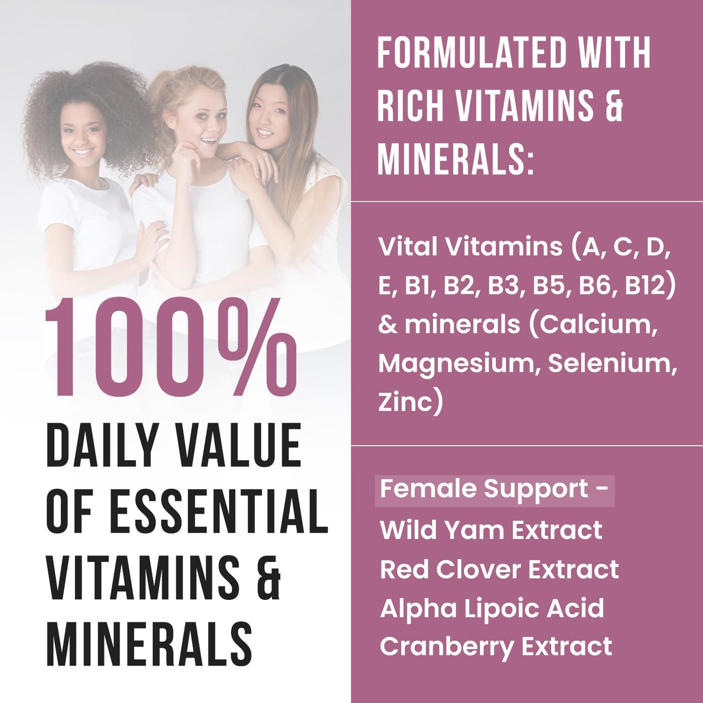 Vitaminas y minerales esenciales para la salud femenina
