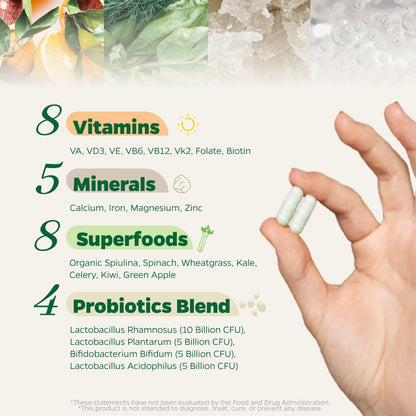 Lista de vitaminas y minerales del multivitamínico Zenkgo